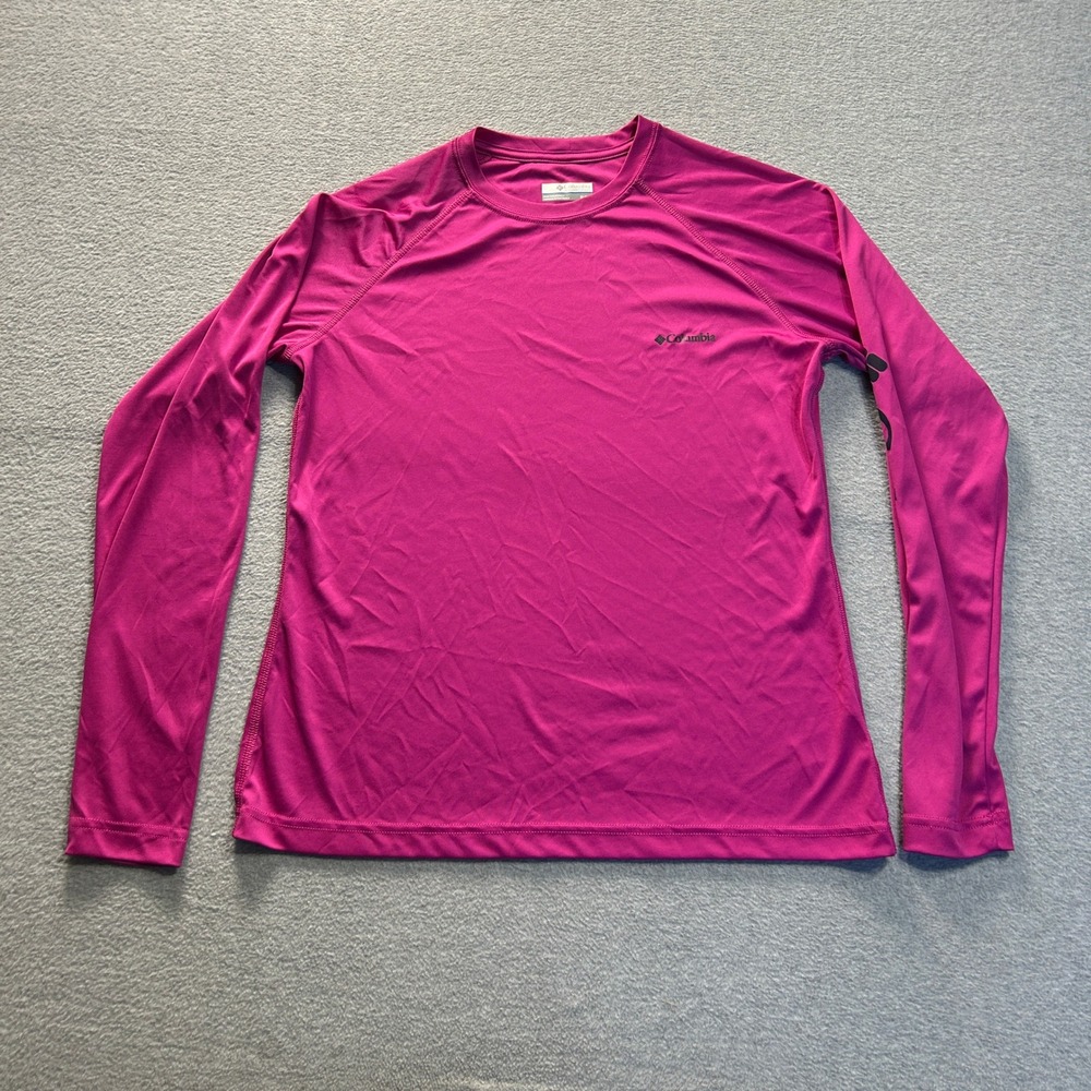 Columbiaβ Athletic Hiking Shirt Womens Medium Pink Performance Long Sleeve Top
